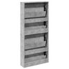 vidaXL Shoe Cabinet with Mirror 4-Layer Concrete Grey 63x17x134 cm