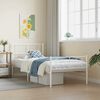 vidaXL Metal Bed Frame without Mattress with Footboard White 75x190cm