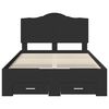 vidaXL Bed Frame with Headboard Black 120 x 190 cm Engineered Wood