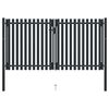 vidaXL Double Door Fence Gate Steel 300x175 cm Anthracite