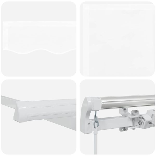 vidaXL Awning Retractable White 4.5 x 3 m Polyester and metal