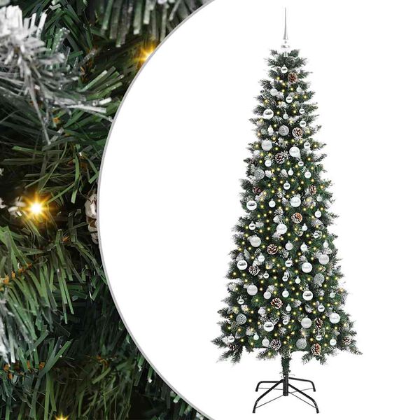 vidaXL Artificial Christmas Tree with 300 LEDs with Stand Green 210 cm