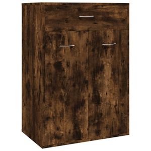 vidaXL Shoe Cabinet Smoked Oak 60x35x84 cm Engineered Wood