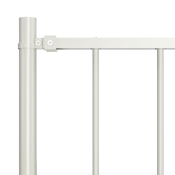 vidaXL Fence Panel with Posts Powder-coated Steel 1.81x1 m White