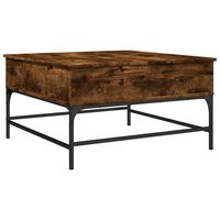 vidaXL Coffee Table Smoked Oak 80x80x45 cm Engineered Wood and Metal