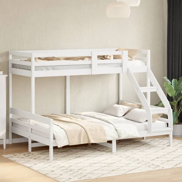 vidaXL Bunk Bed without Mattress 90x200/140x200 cm White Solid Wood