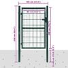 vidaXL Fence Gate Steel 100x200 cm Green