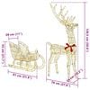 vidaXL Reindeer Pull Sleigh Warm white 70 x 26 x 129 cm PET