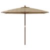 vidaXL Garden Parasol with Wooden Pole Taupe 299x240 cm