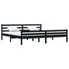 vidaXL Bed Frame without Mattress Black Solid Wood 200x200 cm