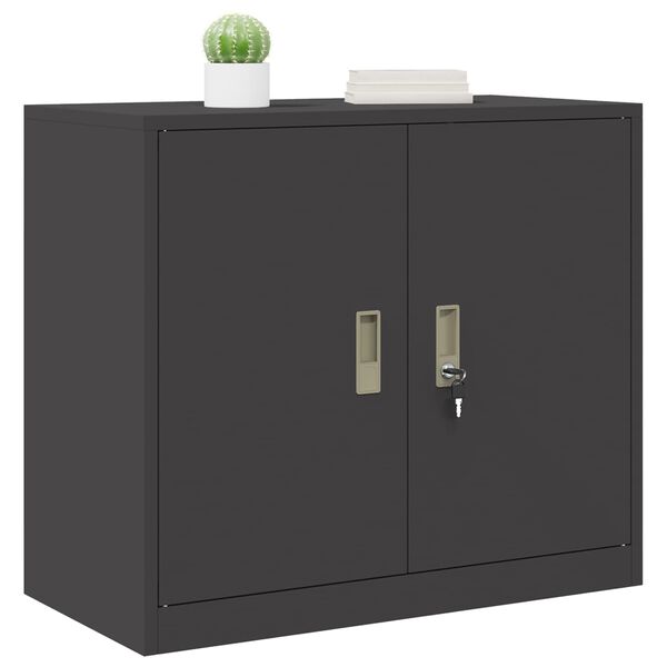 vidaXL Storage Cabinet Black 80 x 40 x 70 cm Steel