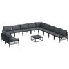 vidaXL Garden Sofa Set 12 pcs Black Steel
