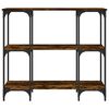 vidaXL Console Table Smoked Oak 102x35x90 cm Engineered Wood