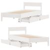 vidaXL Bed Frame without Mattress White 100x200 cm Solid Wood Pine