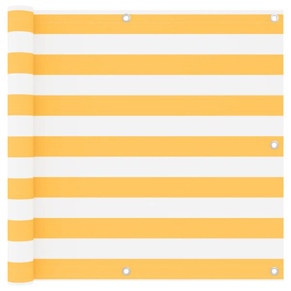 vidaXL Balcony Screen White and Yellow 90x400 cm Oxford Fabric