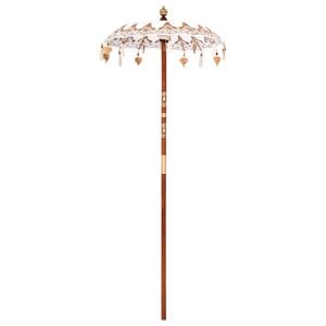vidaXL Balinese Parasol Cream 125 x 125 x 260 cm Cotton and Wood