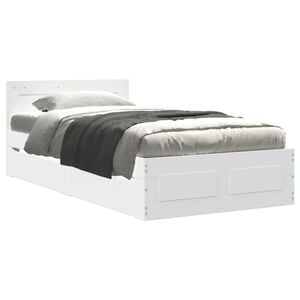 vidaXL Bed Frame with Headboard without Mattress White 75x190 cm Small Single