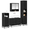 vidaXL Bathroom Furniture Set 4 pcs Black Oak Engineered Wood