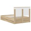 vidaXL Bed Frame with Drawer Sonoma Oak 120 x 200 cm Engineer Wood