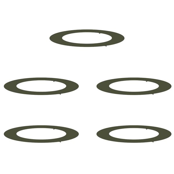 vidaXL suitable for Flat Tree Rings 5 pcs Olive green &Oslash;60 / 90 cm Steel