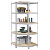 vidaXL Corner Shelf with Shelf Silver 90 x 90 x 198 cm Engineered Wood