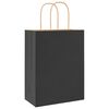 vidaXL Paper Bags 50 pcs with Handles Black 21x11x28 cm