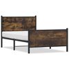 vidaXL Metal Bed Frame without Mattress Smoked Oak 100x190 cm
