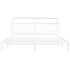vidaXL Metal Bed Frame without Mattress with Headboard White 183x213cm