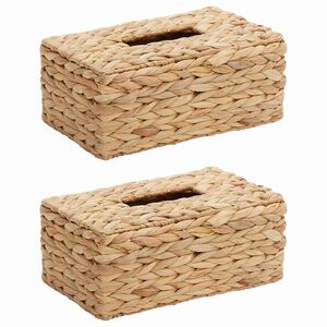 vidaXL Tissue Box Covers 2 pcs Water hyacinth 27.5 x 16.5 x 14 cm