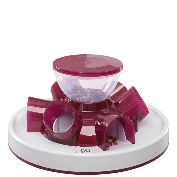 TRIXIE Cat Activity Tunnel Feeder Strategy Game Red