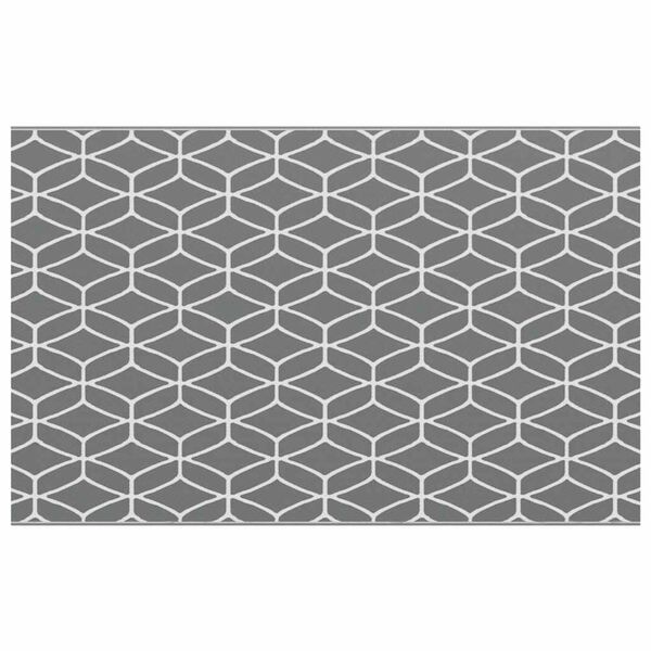 vidaXL Outdoor Rug Geometric ARAKIL Grey and White 400 x 250 cm