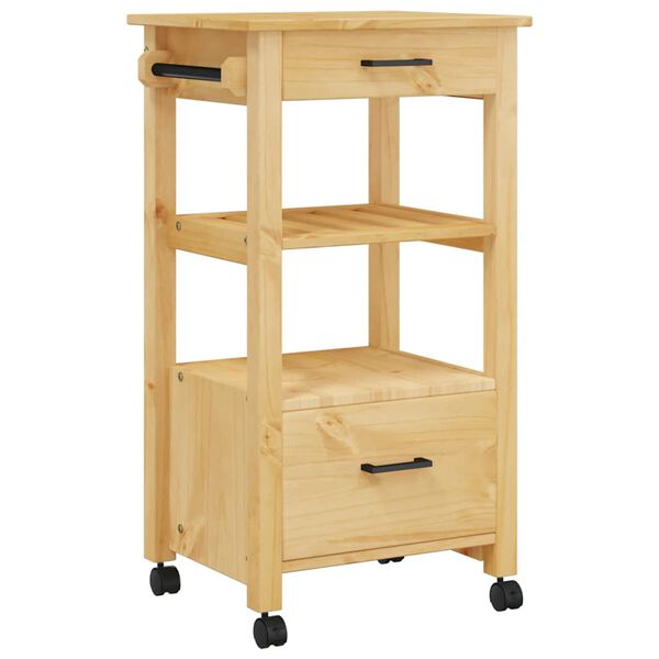 vidaXL Kitchen Trolley MONZA 48x40x88.5 cm Solid Wood Pine