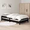 vidaXL Stack Bed without Mattress Black 80x200 cm Solid Wood Pine
