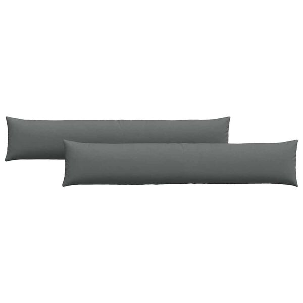 vidaXL Sofa Pillows 2 pcs Dark Grey 200 x 40 cm Fabric