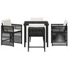 vidaXL Garden Dining Set 5 pcs Black Poly Rattan
