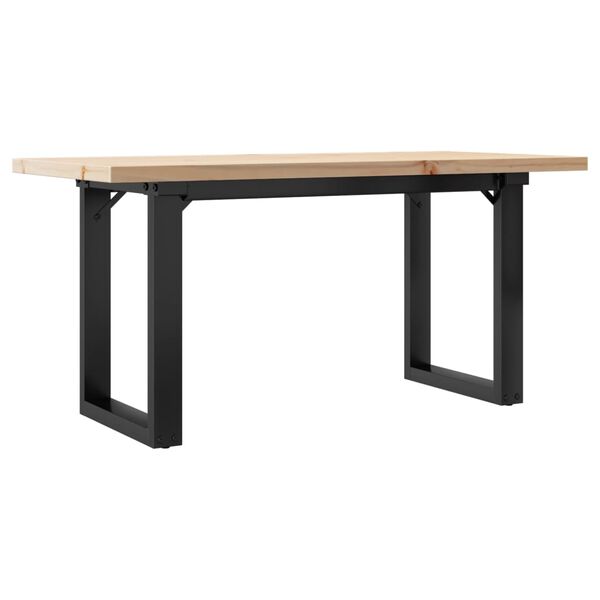 vidaXL Coffee Table O-Frame 90x40x45.5 cm Solid Wood Pine and Steel