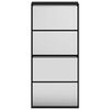 vidaXL Shoe Cabinet with Mirror 4-Layer Black 63x17x134 cm