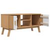 vidaXL TV Cabinet OLDEN White and Brown 114x43x57 cm Solid Wood Pine