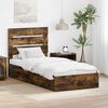 vidaXL Storage Bed with Drawer Smoked Oak 90 x 190 cm Engineered Wood