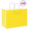 vidaXL Paper Bags 50 pcs with Handles Yellow 32x17x25 cm