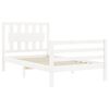 vidaXL Bed Frame without Mattress White Small Single Solid Wood