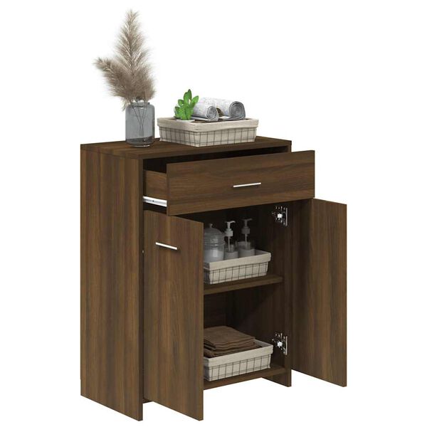 vidaXL Bathroom Cabinet Brown Oak 60x33x80 cm Engineered Wood