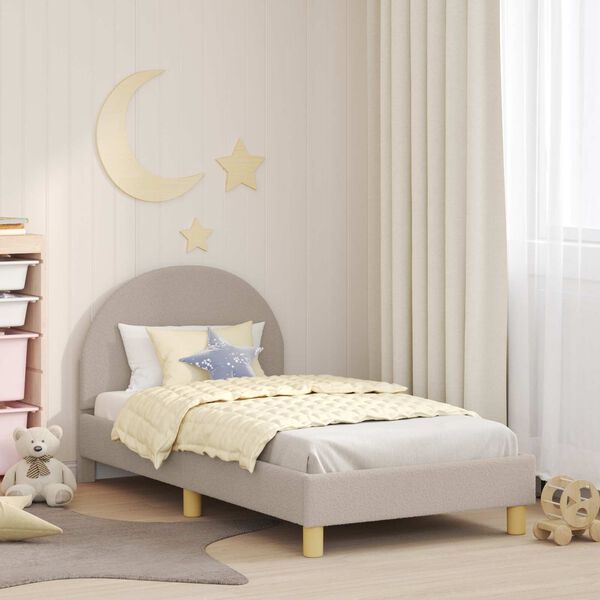 vidaXL Children's Bed Frame with Headboard Light Grey 80 x 160 cm