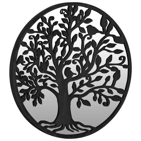 vidaXL Garden Mirror Black 60x2.5 cm Iron Round for Outdoor Use