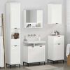 vidaXL Bathroom Furniture Set High Gloss White Engineered wood, Metal