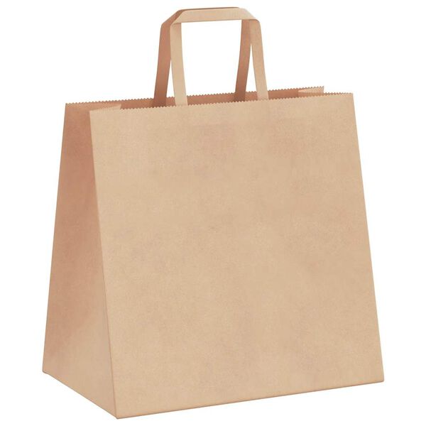 vidaXL Paper Bags 50 pcs with Handles Brown 26x17x25 cm