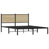 vidaXL Metal Bed Frame without Mattress Sonoma Oak 140x190 cm
