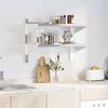 vidaXL 2-Tier Wall Shelf 75x40x60 cm Silver Stainless Steel