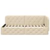 vidaXL Corner Bed Frame with Headboard Cream 90 x 200 cm Fabric
