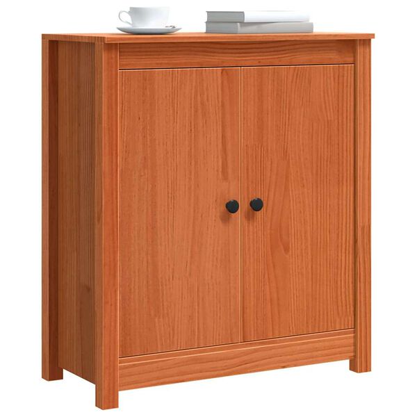 vidaXL Sideboard Wax Brown 70 x 35 x 80 cm Solid Pine Wood